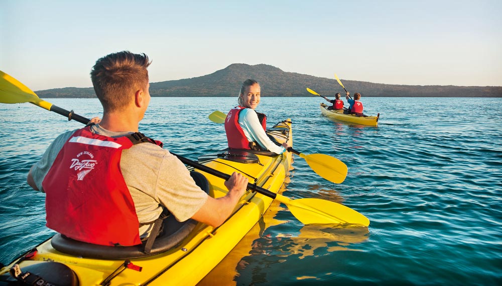 Kayaking to Rangitoto Island, Auckland