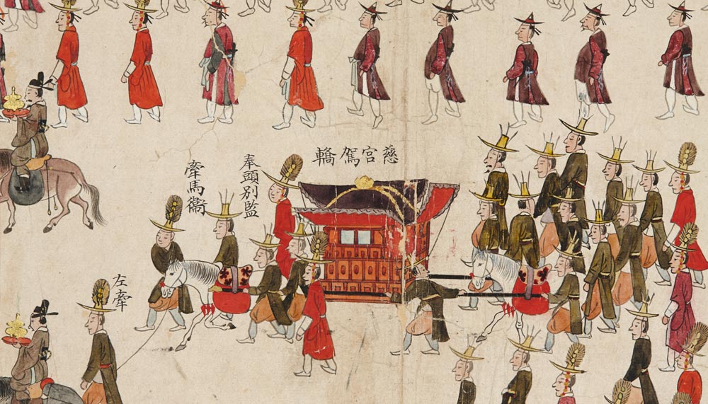 Painting of King Jeongjo's Procession to his father's tomb on paper, Joseon dynasty
