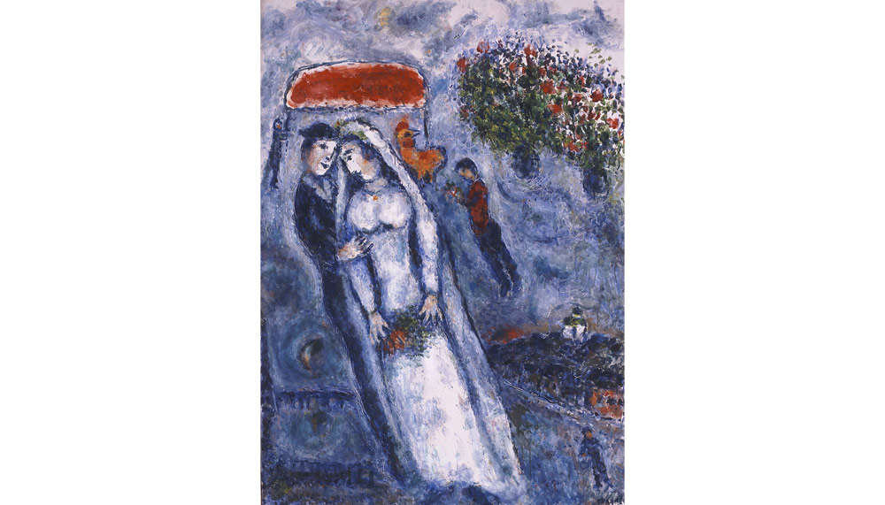 Les Maries Sur Fond Bleu by Marc Chagall