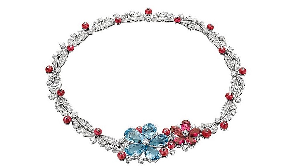 Spinel and white gold necklace