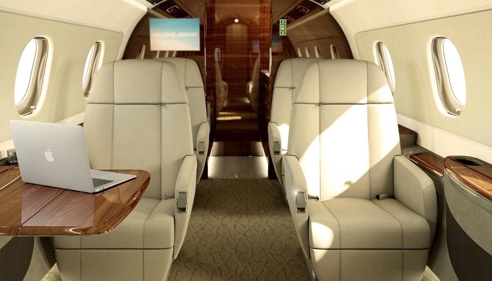 Private jet interior