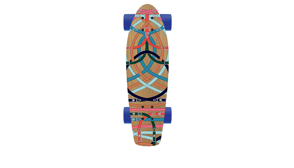 Hermes Skateboard in Cavalcadour Printed Vosges Maple