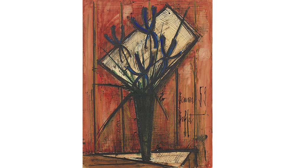 Bouquet de fleurs au vase by Bernard Buffet,