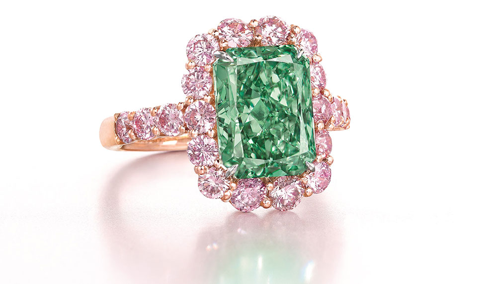 green diamonds. Aurora Green