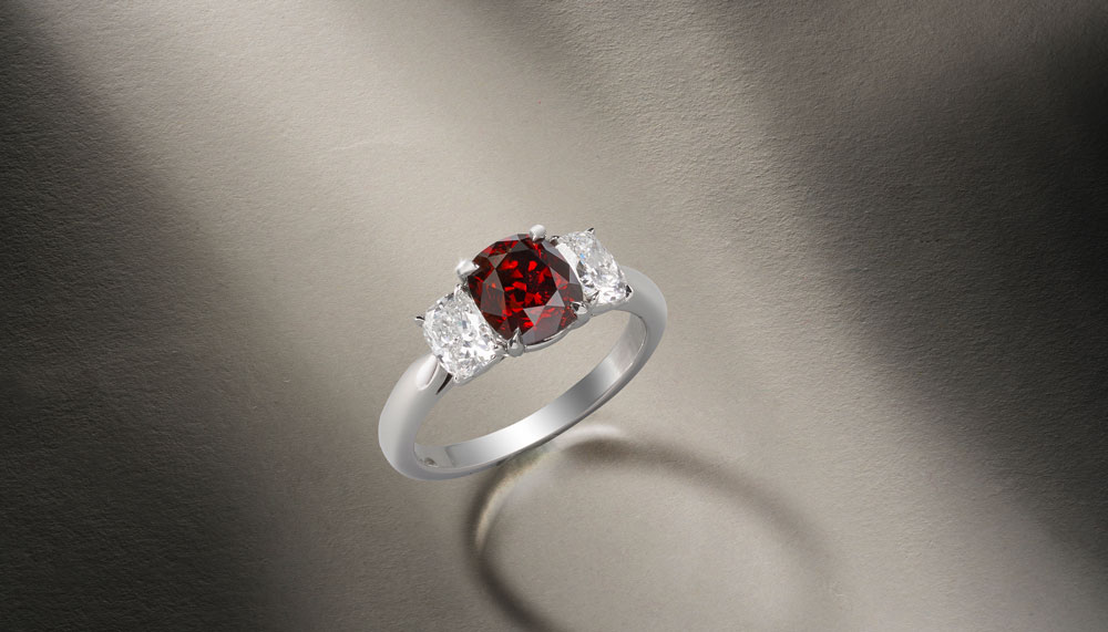 4.01cts Burmese 'Pigeon's Blood' ruby and diamond ring