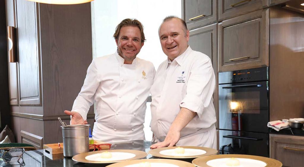 Chef Nicolas Sale and Chef David Senia of Capella Singapore and Ritz Paris