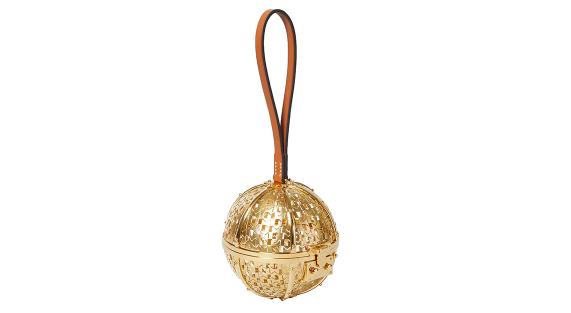 Moynat gold Minaudiere Sphere clutch bag