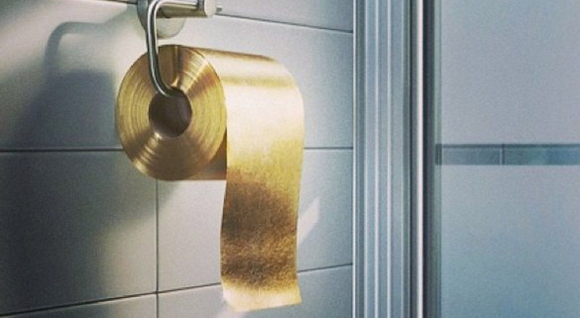 Gold toilet paper