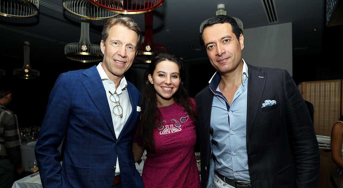 Michael von Schlippe, president of Indochine Media with Regina Zhiyenkulova and Rajeev Panjwani, CEO of Coriander Leaf Group