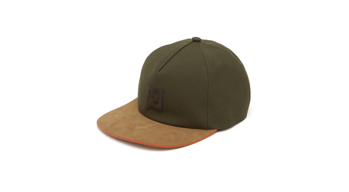 Fendi suede and canvas baseball cap