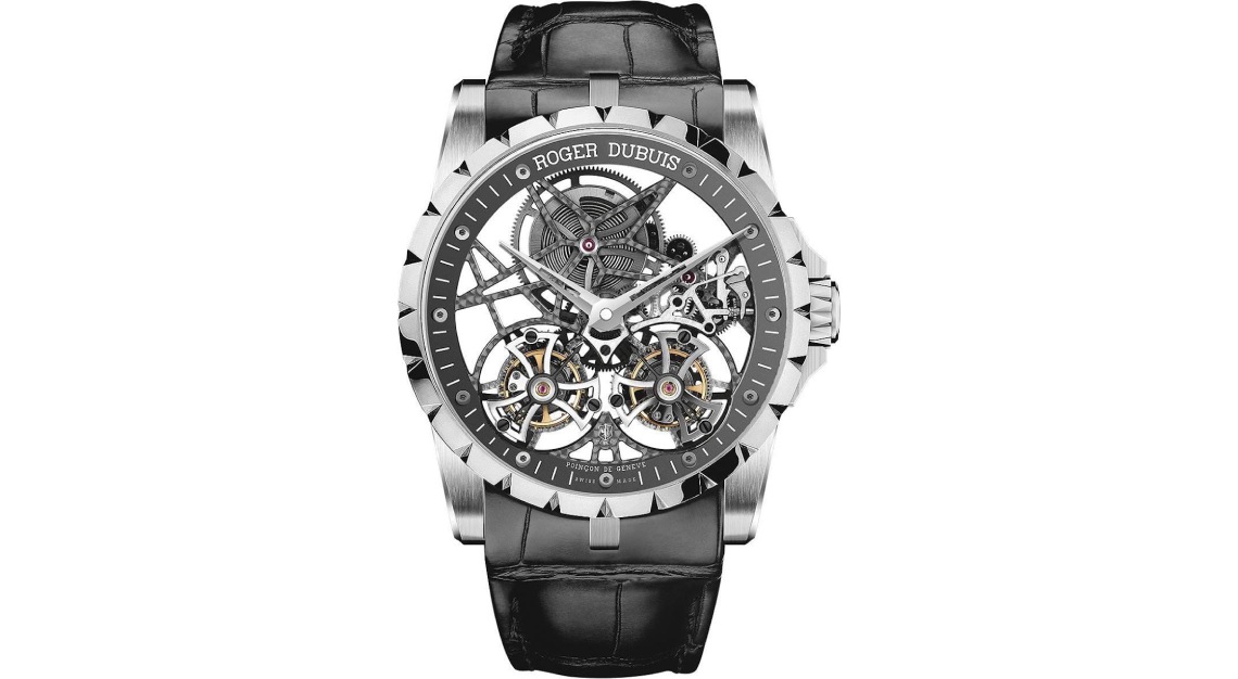 Excalibur Double Flying Tourbillon in white gold