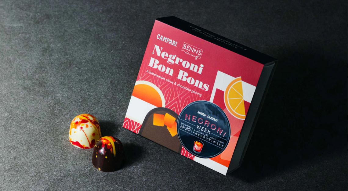 Negroni bon bons, Benns Ethicoa, campari