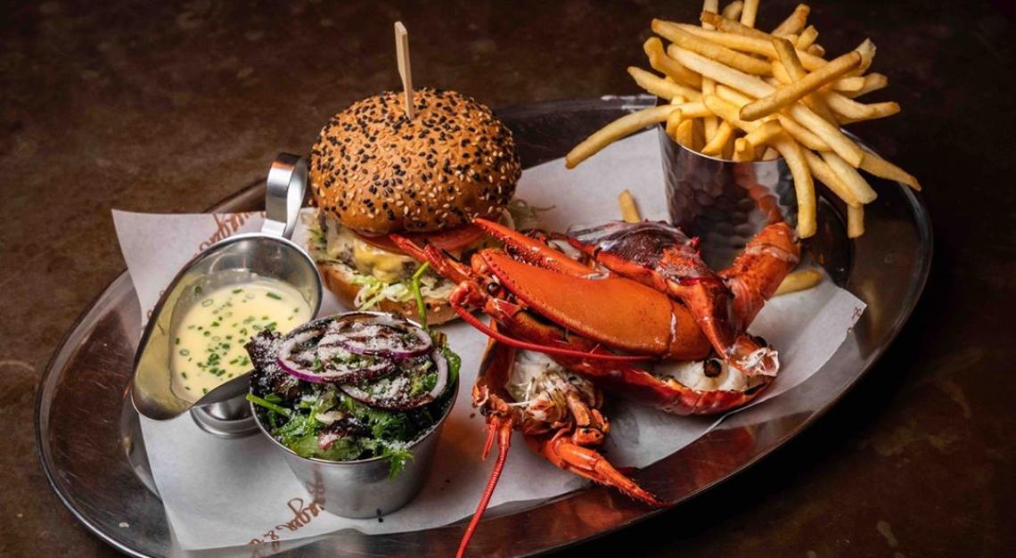 burger and lobster