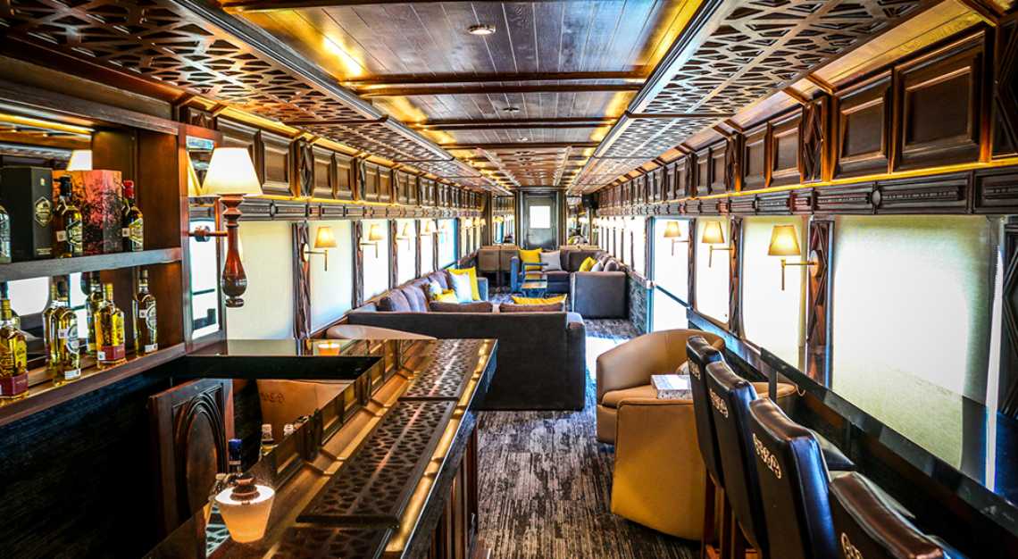 The interior of the Jose Cuervo Express