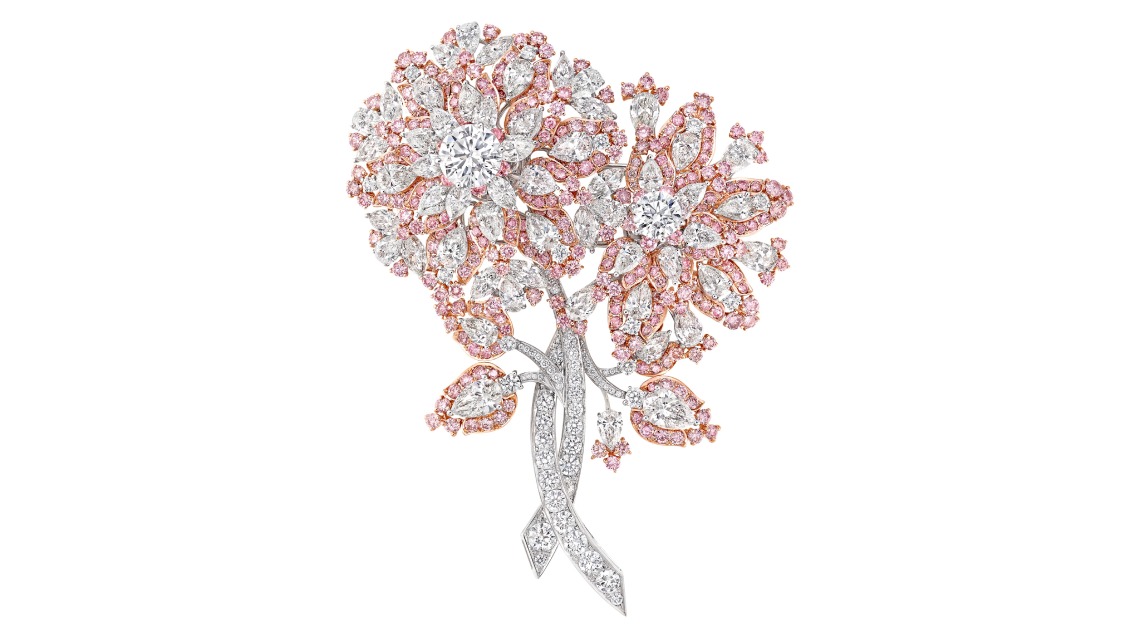 GRAFF Pink diamond floral brooch, total diamond 63 carats March 2020_GA1089