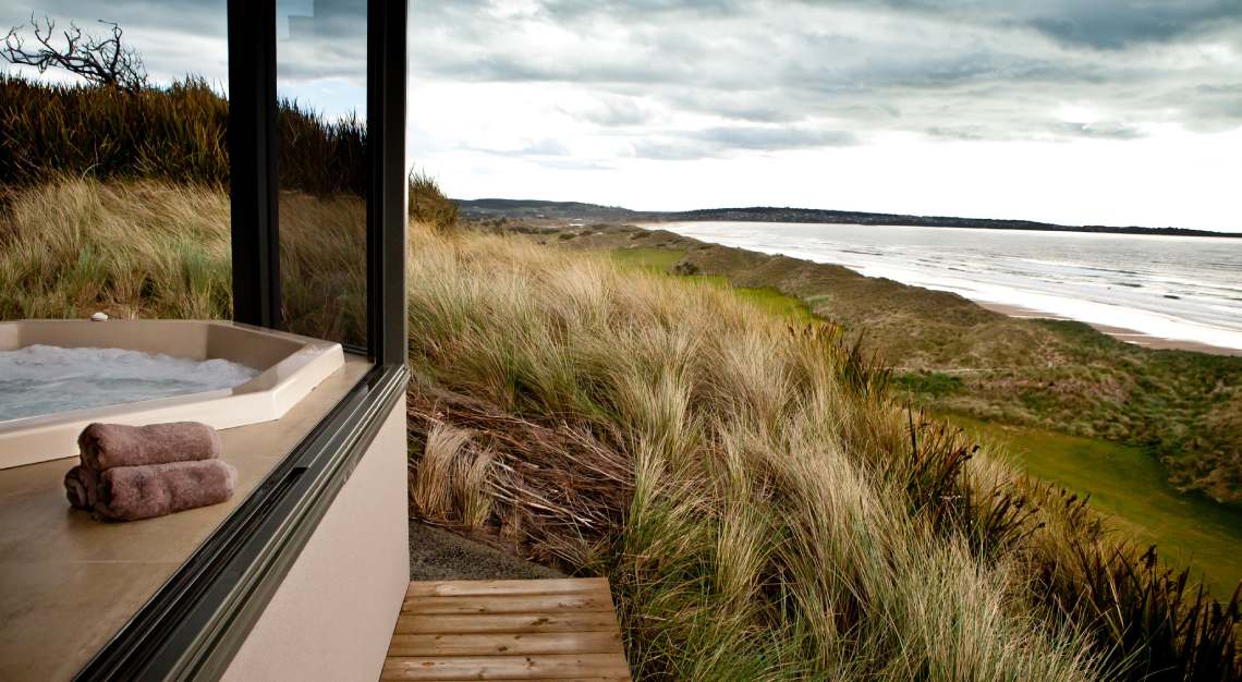 The spa at Lost Farm and Barnbougle, Tasmania