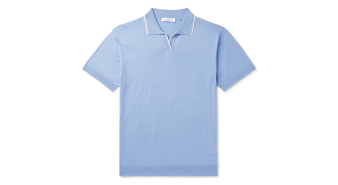 Mr P. Contrast-Tipped Cotton Polo Shirt