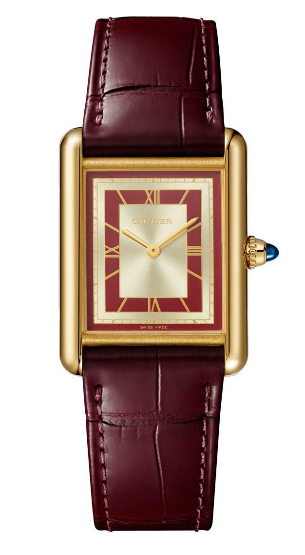 Rectangle watches Cartier Tank Louis Cartier Red